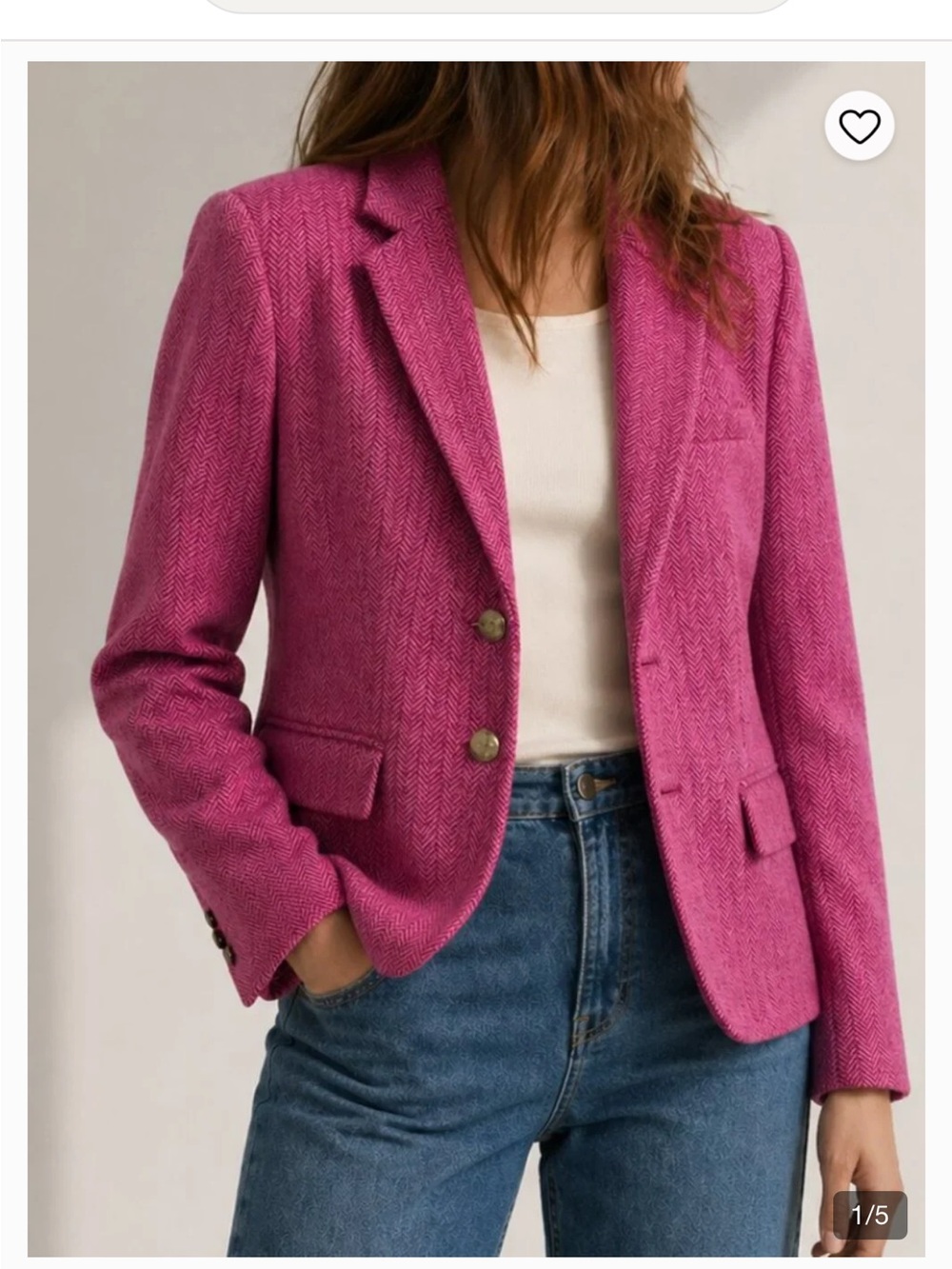J.Crew Women's Shrunken Pink Wool Blazer size. 2. English Wool Collection